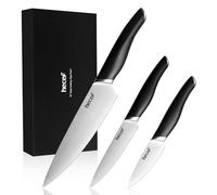 hecef Coltelli da Cucina, 3 Pezzi Set Coltelli Professionali, Ultra Affilati Acciaio Inox Coltelli| 20cm Coltello da Chef, 12,7cm Coltello da Frutta, 8,9cm Coltello di Sbucciatura