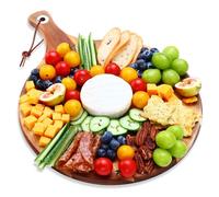 hecef Tagliere per Formaggi, Taglieri per Aperitivi in Legno, Tagliere da Cucina, Tagliere di Salumi con Manico per Serate Gourmet, Regali di Compleanno, Nozze, Mamme - Cheese Board 30.5 cm (Rotondo)