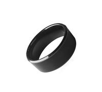 Hecere RFID rewritable Dual Frequency in One 125 kHz t5577 & 13,56 MHz CUID nero ceramica Smart Finger Ring Wear per uomini o donne (CUID + t5577 Chip 18 mm)