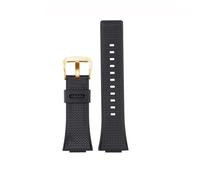 HECHENBAO Cinturino in silicone compatibile con GM110 GM-110 cinturino in gomma morbida impermeabile GM-110GB Bracciale in acciaio nero da 16 mm adatto for l'uso quotidiano(Black-gold)