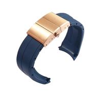 HECHENBAO Sostituto del cinturino for orologio in gomma compatibile con il in silicone nero blu serie M026 OceanStar adatto for l'uso quotidiano(Blue Rose Gold)