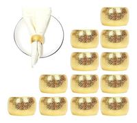 HECHKJ Anello per Tovagliolo, 12 Pezzi Anelli Dorati per Tovaglioli, 4,6 x 2,8 cm Rotondo Portatovaglioli Dorati, Glassato Portatovaglioli Oro da Tavola, per Feste Matrimonio, Cene, Partito