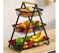 HechoVinen Cesto per frutta a 3 livelli, rimovibile, multifunzione, per pane, verdura, snack, conservazione