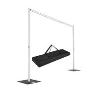 Hecis Heavy Duty Pipe and Drape Fondale Stand 2,4 m x 3 m, senza tende, metallo, per matrimoni, feste di compleanno, Natale