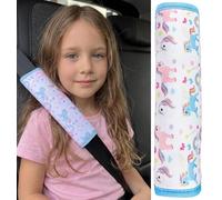HECKBO 1x Protezione per Cintura di Sicurezza, Spallina Imbottita, Cuscino per Auto, Imbottitura per Cintura di Sicurezza, Copricintura per Bambine con Unicorni, per Seggiolini su Auto e Bici