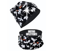 HECKBO Berretto Drago Bambini & Scaldacollo - Riflettente - Cotone - 2-8 Anni - Ideale per Parco Invernale, Percorso Scolastico & Outdoor (48-54 cm)