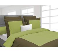 Heckett Lane Lina Duvet Cover, Oasi Verde/Burnt Oliva, 240 x 220 cm