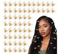Heclia 60 fermagli per capelli a forma di farfalla in oro, da donna, a forma di farfalla, in metallo, 3D, in movimento, stile Y2K, anelli per capelli per trecce, accessori alla moda, gioielli dorati