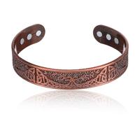 Heclia Braccialetto in rame per uomini e donne puro rame massiccio 3500 gauss braccialetto per uomo forza 18X braccialetti da uomo con 6 pezzi Gauss gioielli vintage regolabile regalo