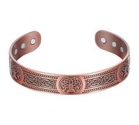 Heclia Braccialetto in rame per uomini e donne puro rame massiccio 3500 gauss braccialetto per uomo forza 18X braccialetti da uomo con 6 pezzi Gauss gioielli vintage regolabile regalo