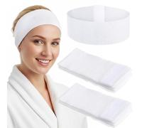 Heclia Fasce usa e getta per il lavaggio del viso da donna, 30 pezzi, in tessuto non tessuto, elastico, per la cura della pelle, per fissare i capelli durante il viso, per gli appassionati di bellezza