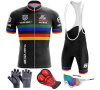 HECLOK Completo Ciclismo Uomo Manica Corta - Maglia e Pantaloncini con Imbottitura Gel 3D per Bici da Corsa e MTB | Traspirante e Asciugatura Rapida | Personalizzabile con il Tuo Logo