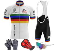 HECLOK Completo Ciclismo Uomo Manica Corta - Maglia e Pantaloncini con Imbottitura Gel 3D per Bici da Corsa e MTB | Traspirante e Asciugatura Rapida | Personalizzabile con il Tuo Logo