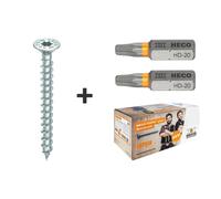 HECO-TOPIX-plus testa svasata 4,5x60 + punta HD-20 small silver