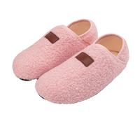 Hecotylus Pantofole da interno in peluche per le donne leggere scarpe basse slip-on casual comode calzature a mani libere antiscivolo scarpe chiuse per tutti i giorni, rosa, 42 EU