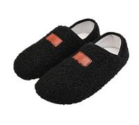 Hecotylus Pantofole da interno in peluche per le donne leggere scarpe basse slip-on casual comode calzature a mani libere antiscivolo scarpe chiuse per tutti i giorni, Nero , 39.5 EU