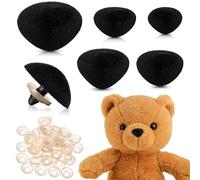 HecticCore 25 Pezzi di Nasini di Sicurezza per Amigurumi - Nasini di Plastica Tipo D con Flocking in 5 Misure - Nasini per Orsi di Peluche, Bambole in Peluche, Teddy Bear