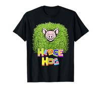 Hedge Hedge Hog Divertente Gioco di Parole How I Roll Pig Farm Maglietta