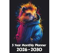 Hedgehog 5 Year Monthly Planner: Large 60 Month Sunday to Saturday Calendar | Gift For People Who Love Forest Animals, Wildlife Lovers | Ideal for ... and Busy Individuals | 8.5 x 11 Inches | v1