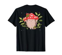 Hedgehog Cottage Core Farmer Gardener Fungo ART SUL RETRO Maglietta