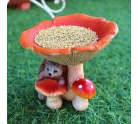Hedgehog Garden Statue Birdfeeder, mangiatoia per uccelli divertente, piccolo