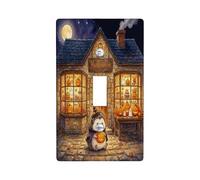 Hedgehog - Piastra di copertura per interruttore della luce singola, fantasiosa zucche festive, cottage, Halloween, arancione, dimensioni standard, decorazione per casa, soggiorno, nuovo appartamento