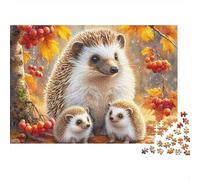 Hedgehog Puzzle Da 1000 Pezzi Hedgehog Trio in Cartone Per Bambini 12+ Adolescenti Educativo Allenare La Mente Tempo Libero Interlocking 52x38cm/1000pcs