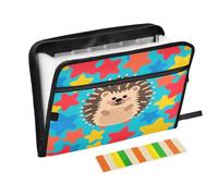 Hedgehog Star Blue Fisarmonica File Organizer 13 Tasche Espandibile Cartella File con Etichette Bill Ricevute Documenti Holder