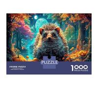 Hedgehogs In The Autumn Forest Wildlife Puzzle 1000 Pezzi - Ragazzi E Per Adulti, Rilassamento E Gioco Familiare Per Ideale, Parete Da Decorazione O Regalo 52x38cm/1000pcs