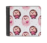 Hedgehogs - Portafoglio da uomo a due ante con cuori, sottile, in pelle, Stile:, Taglia unica