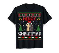 Hedgy Christmas Hedgehog regalo Brutto riccio Natale Maglietta