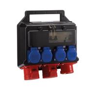 Hedi KV402016I KV402016I-Ciabatta elettrica Mobile (Corrente rotativa CEE 5 x 16 A e 4 Prese con Contatto di Protezione, fusibili 2 x B 16 A), Multicolore
