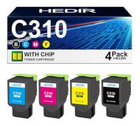 HEDIR per Xerox C310 C315 (C/M/Y/BK) Cartuccia di Toner Cartucce di Inchiostro ad Alta capacità 006R04364 006R04365 Cartucce di Toner compatibili per C310DNI C310DNIM (8000 Pagine),Multicolored-Small
