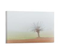Hedlektio Stampa artistica su tela con nebbia spessa nella pianura padana, decorazione artistica da parete per ufficio, casa, regalo, 40 x 60 cm