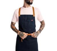 hedley & bennett Grembiule incrociato con tasche, 100% twill di cotone, 226,8 g, blu notte