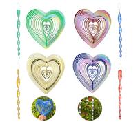 HEDMON 8 Pezzi Spaventa Piccioni 4 Colori Repellenti Uccelli A Forma di Cuore Plastica Repellente per Uccelli Riflettente, Dissuasori per Uccelli per Balcone, Giardino, Prato, Terrazza