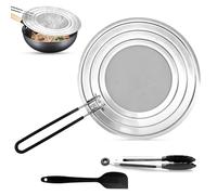HEDMON Coperchio Paraschizzi da Cucina,Paraspruzzi per Cucina Padelle 30cm Paraspruzzi Coperchio Antischizzo Paraspruzzi in Acciaio Inox con Manico per padelle Diametro 20, 24, 28 cm per Molte Padelle