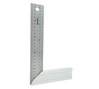 hedue® Squadra alluminio graduata 25 cm - squadretta metallo per falegname e carpentiere, squadra 45 gradi