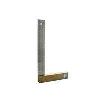 hedue® Squadra da falegname 300 mm - Squadra da falegname professionale in noce con lama in acciaio inox 35 mm