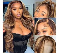 Hedy Parrucche per capelli umani da 28 pollici Ombre Highlight 4/27 pizzo frontale Pre pizzicate con attaccatura naturale senza colla 4x4 HD trasparente chiusura in pizzo capelli umani evidenziare