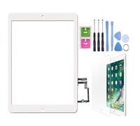 Hedywei Schermo Tattile di Ricambio per Compatibile iPad Air a1474 a1475 9.7 Pollici 2013 Touch Screen Digitizer con Tasto Home Bianco
