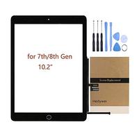 Hedywei Schermo Tattile di Ricambio per iPad 7 Gen A2197 A2198 A2200 (2019 10.2 inch) Touch Screen Digitizer con Kit utensile (Nero)
