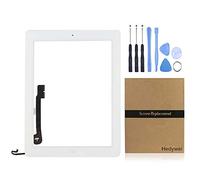 Hedywei Schermo tattile per iPad 4 A1460, A1458, A1459, Pannello Frontale di Ricambio con Pulsante Home, Attrezzi e Adesivo Bianco