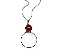 HeeDz Collana con ciondolo a forma di lente d'ingrandimento 10x, decorativo, portatile, per libri, giornali, lettura, esplorazione, regalo per la festa della mamma