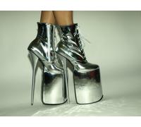 Heels 30Cm Plateau 20Cm Argento 42 43 44 45 46 47 Bolingier 1472