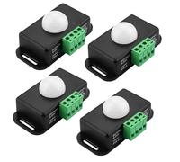 Heemol Movimento DC 12V 8A Sensore Infrarosso Interruttore Rilevatore di Movimento Automatico con Sensore di Movimento 4 pezzi Nero