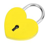 HEEPDD 1,8 X 2.3 Pollici Blocco Cardiaco, Desiderio di Cuore Colorato Squisito Lucchetto di Metallo con Chiave, Forniture per L'artigianato per la Casa per Chiusura Sportiva, Bagagli, (YELLOW)