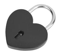 HEEPDD 1,8 X 2.3 Pollici Blocco Cardiaco, Desiderio di Cuore Colorato Squisito Lucchetto di Metallo con Chiave, Forniture per L'artigianato per la Casa per Chiusura Sportiva, Bagagli, (BLACK)