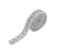 HEEPDD 1 Yard Nastro di di Cristallo, Nastro di Sparkle Diamond Wrap Roll per la Decorazione del Collare della Clip di Capelli di Applique della Cinghia dei Vestiti da Promenade