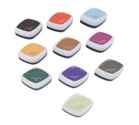 HEEPDD 10 Cuscinetti a Colori Set, Cuscinetti per la Stampa e Timbri Solubili per Bambini Crafting con Scatola di Stoccaggio in Plastica Adatta per la Scheda di Scrapbook di Carta in Legno in Legno